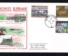 1977 Ireland Golden Jubilees: Electricity Supply Board (ESB); Agricultural Corporation, Greyhound Track Racing in Ireland Commemorative Stamp Illustrated Hibernian First Day Cover (FDC) with Rath Luirc (Charleville) steele cancel