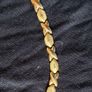 1980's vintage 14k gold necklace with XO diamond cut with latch and matching ring Image 2