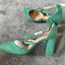 CH CREATION Green Suedette Strappy Heels Size 5! Image 5