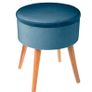 BRAND NEW Storage velvet stool made of polyester 36x44 cm color blue Image 2