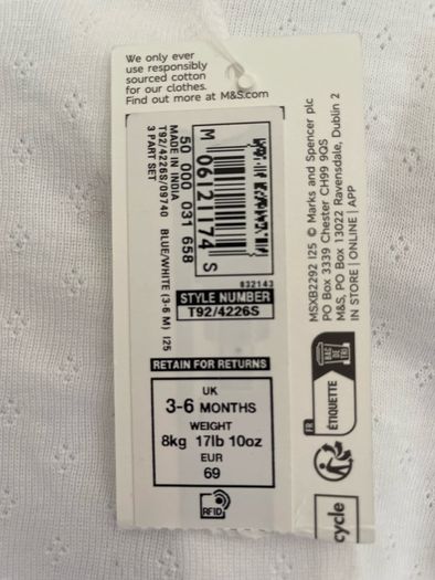 Baby grows M and S BNWT