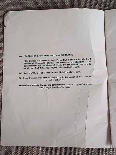 Souvenir Oliver Plunkett Booklet