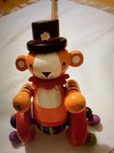 Wooden Bear Push or Pull along. Child's Toy.