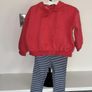 Baby Girls Red Sweater & Navy & White Leggings from Marks & Spencer Image 5