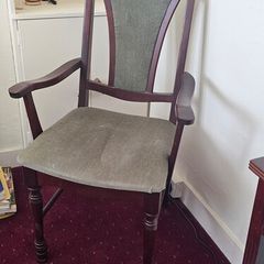 Vintage Mahogany Style Upholstered Armchair / Carver Chair