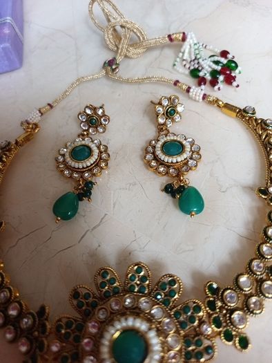 Costume  Necklace & Matching  Earrings.  Length  - Adjustable. .