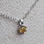 Natural Yellow Diamond 0.14ct GWLAB Certified S925 Rhodium-Plated Pendant Image 3