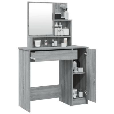 MULTIPLE COLOURS AVAILABLE Dressing Table with Mirror Grey Sonoma 86.5x35x136 cm