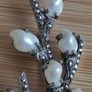 Vintage sterling baby tooth pearl marcasite brooch Image 5