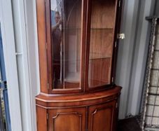 Mahogany glass corner cabinet