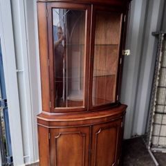 Mahogany glass corner cabinet