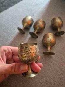 vintage silver plated goblet glasses
