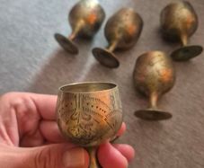 vintage silver plated goblet glasses