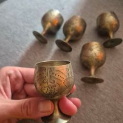 vintage silver plated goblet glasses