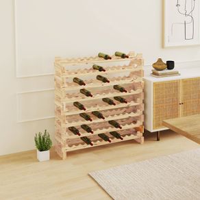 Wooden Wine Rack for 96 Bottles 8Tier Modular Wine Storage Shelf Natural Wood Finish