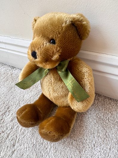 Harrods Knightsbridge Bear Green Bow Plush approx. 27 cm. Used Please see photos