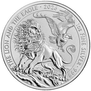 2026 UK 2 Pounds 1 oz Silver Bullion Coin - The Lion and the Eagle BU (In Capsule)