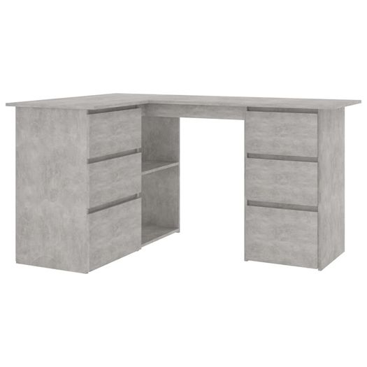 Corner Desk Concrete Grey 145x100x76 cm Chipboard