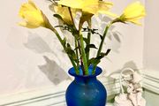 Small Blue Glass Vase