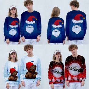 Men's Xmas Mens Ladies Christmas Jumper T Shirt Womens Top Sweatshirt Sweater Long Sleeve
