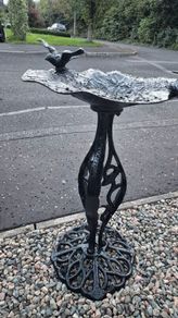 Classic vintage iron cast garden birdbath