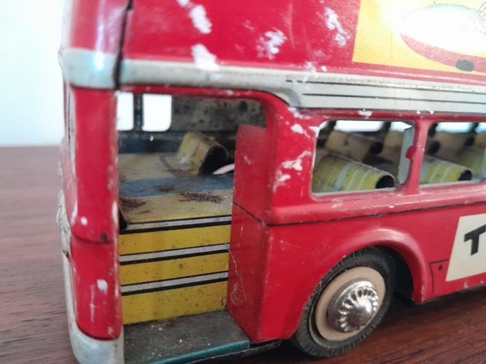 Vintage Friction Toy Double-decker Bus