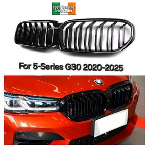 Bmw G30 G31 Lci 2021- 2025  M Double Spoke Gloss Black Front Kidney Grilles Camera