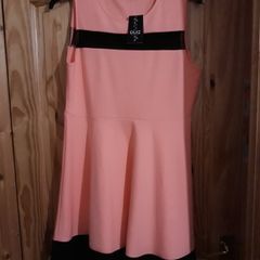 Coral and black Quiz dress