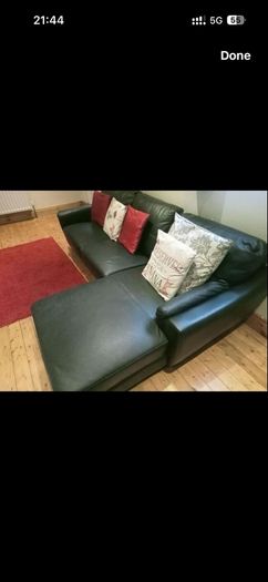 black leather sofa