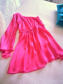 Cerise Pink One-Shoulder Dress - Size 8