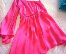 Cerise Pink One-Shoulder Dress - Size 8