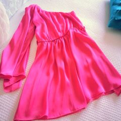 Cerise Pink One-Shoulder Dress - Size 8