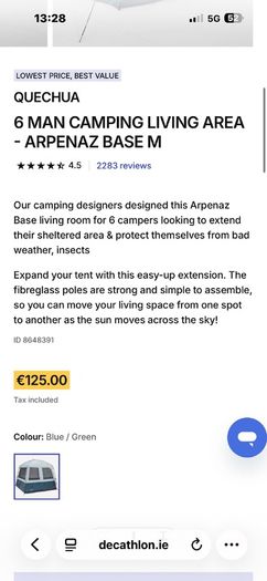 decathlon camping shelter