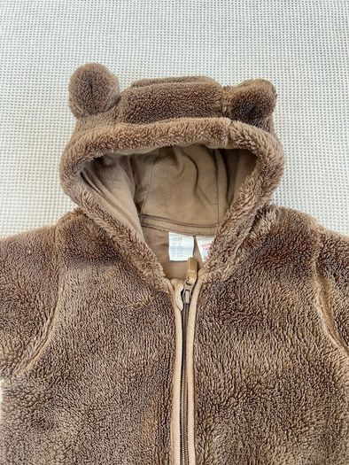 H&M All in One Brown Pram Suit with Ears 2-4 months & Knit Cardigan 4-6 months