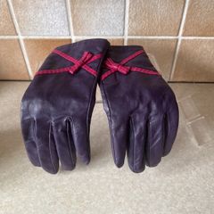 Ladies Leather lined Purple/Pink Glives Medium