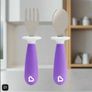 Munchkin Raise Toddler Fork and Spoon Set  12+ Months BPA Free Purple Image 5