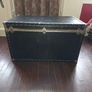 Vintage Large Black Steamer Travel Trunk Image 9