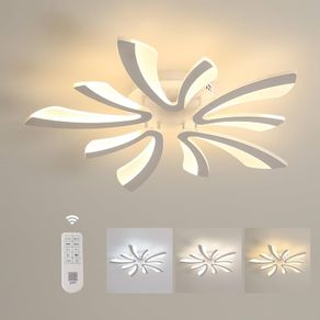 Ceiling Light Dimmable, LED Ceiling Lighting 48W 5400LM, 3000K-6500K, Acrylic Modern Lighting Fixture with Remote Control for Living Room Bedroom