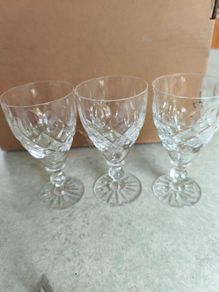 Set VTG Webb Corbett Crystal 3 Piece Liqueur Sherry glasses