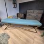 Metal-Framed Bench 160x40cm Gold Frame Eco leather Super Long Image 3