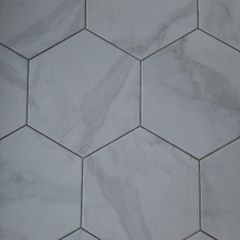Hexagonal floor tiles