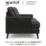 Hard Wearing Eco-Leather Black 2-Seater Sofa with Button Cushions Image 2