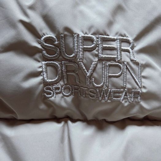 As new SUPERDRY Beige  Hooded Sports Puffer Jacket