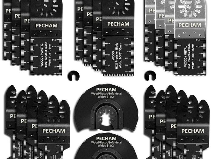 NEW SALE 24PCS Multi Tool Blade Universal Wood Metal Oscillating Multitool Quick Release Saw Blades Fit Fein Multimaster, Ryobi, Milwaukee, Bosch, Dremel, Dewalt, Rockwell, Makita