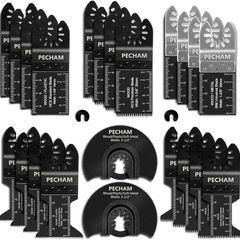 NEW SALE 24PCS Multi Tool Blade Universal Wood Metal Oscillating Multitool Quick Release Saw Blades Fit Fein Multimaster, Ryobi, Milwaukee, Bosch, Dremel, Dewalt, Rockwell, Makita