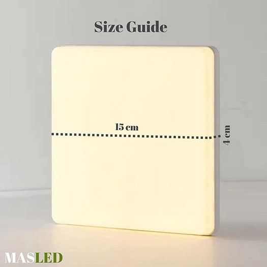 18W Square Slim Flush Mount LED Ceiling Light | Super Bright 1620LM, 3000K-Warm White | 80%+ Energy Saving For Home Lighting, Bathroom, Kitchen, Garage, Office, Shop and more | W:15cm x H:4cm (FREE POSTAGE)