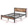 King Size Bed Frame with Storage Wooden Headboard, Metal Bed Frame Image 8