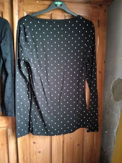 2 tops -Black lace, & spotted.NEW
