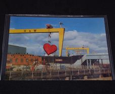 Northern Ireland Postcard : The Cranes " Samson and Goliath " , Harland and Wolff's Shipyard , Belfast
