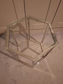Glass lamp table